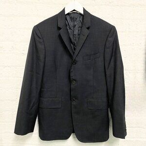 THOM BROWNE dark gray wool handmade 3-roll button blazer jacket